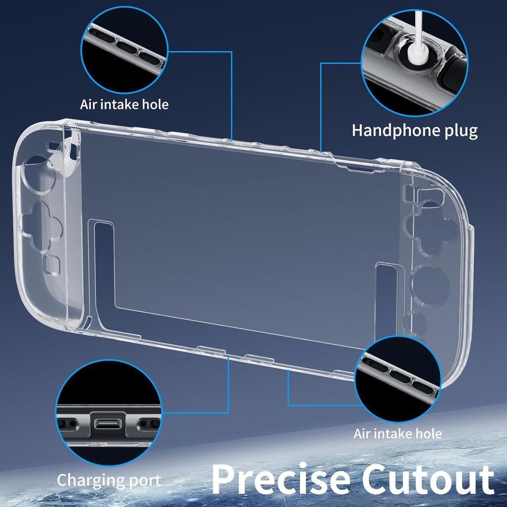 Bracket Hollow Protective Shell for Switch 2 Case,with Screen Protector and Thumb Grip-Shock Absorption and AntiScratch Dockable