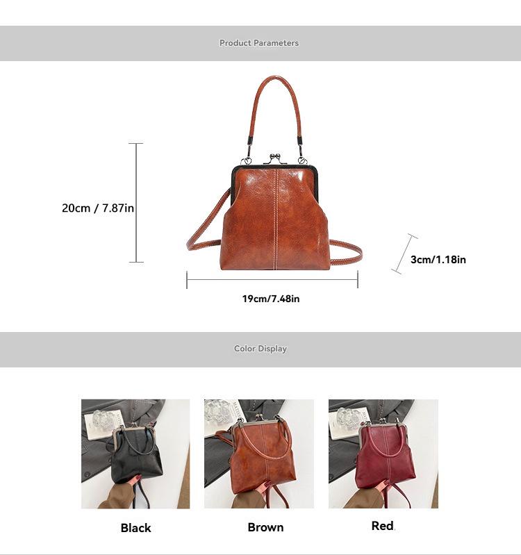 2026 Retro Soft Leather Women's Bag: Fashionable Shoulder & Crossbody Handbag