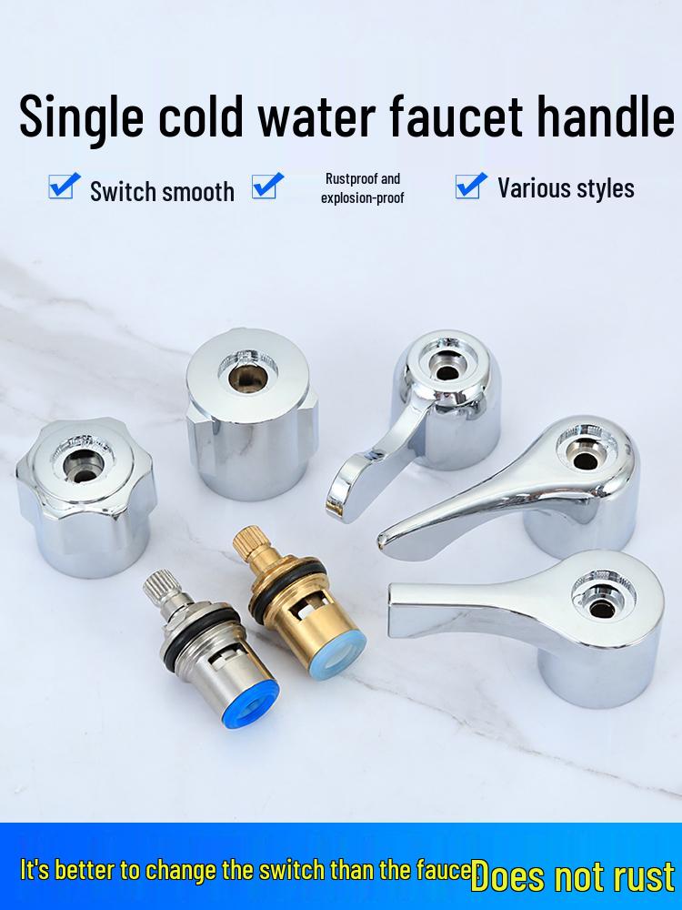 Universal Single Cold Faucet Handle & Angle Valve Set for Kitchen/Bathroom