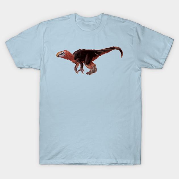 

Men Black Print T-shirt Yutyrannus Huali No-Cut Transfer Paper Print Cotton Tshirt 3XL