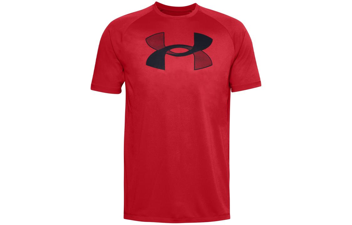 Under Armour T Shirts Men s Red Crew Neck Moderate Straight Fit 1357234-608 XXL