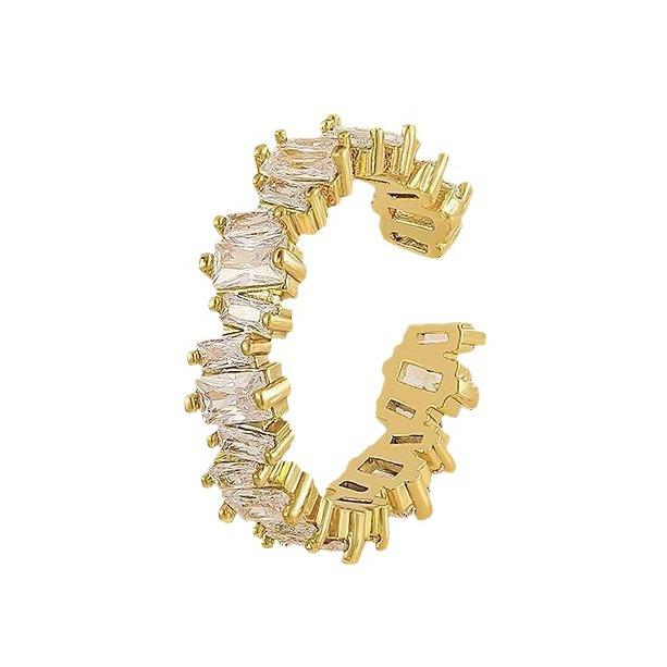 Niche Design Opening Adjustable Micro-set Zirconia Ring Senior Sense of Light Luxury Index Finger Ring Personality Popular Ring Female Everyday Ring
