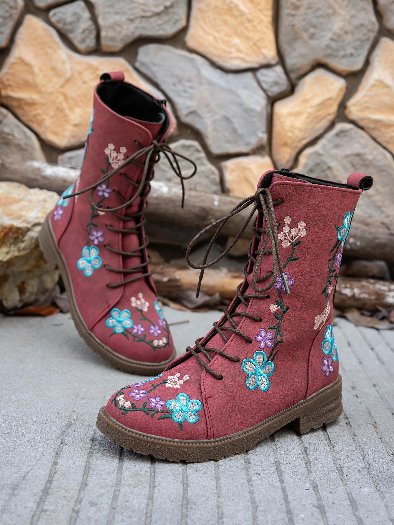 

Импортные ботинки Martin большого размера, новые, высокие, квадратный каблук, женские, с застежкой-молнией сбоку, в стиле вестерн, с круглым носком, евро 36 красный