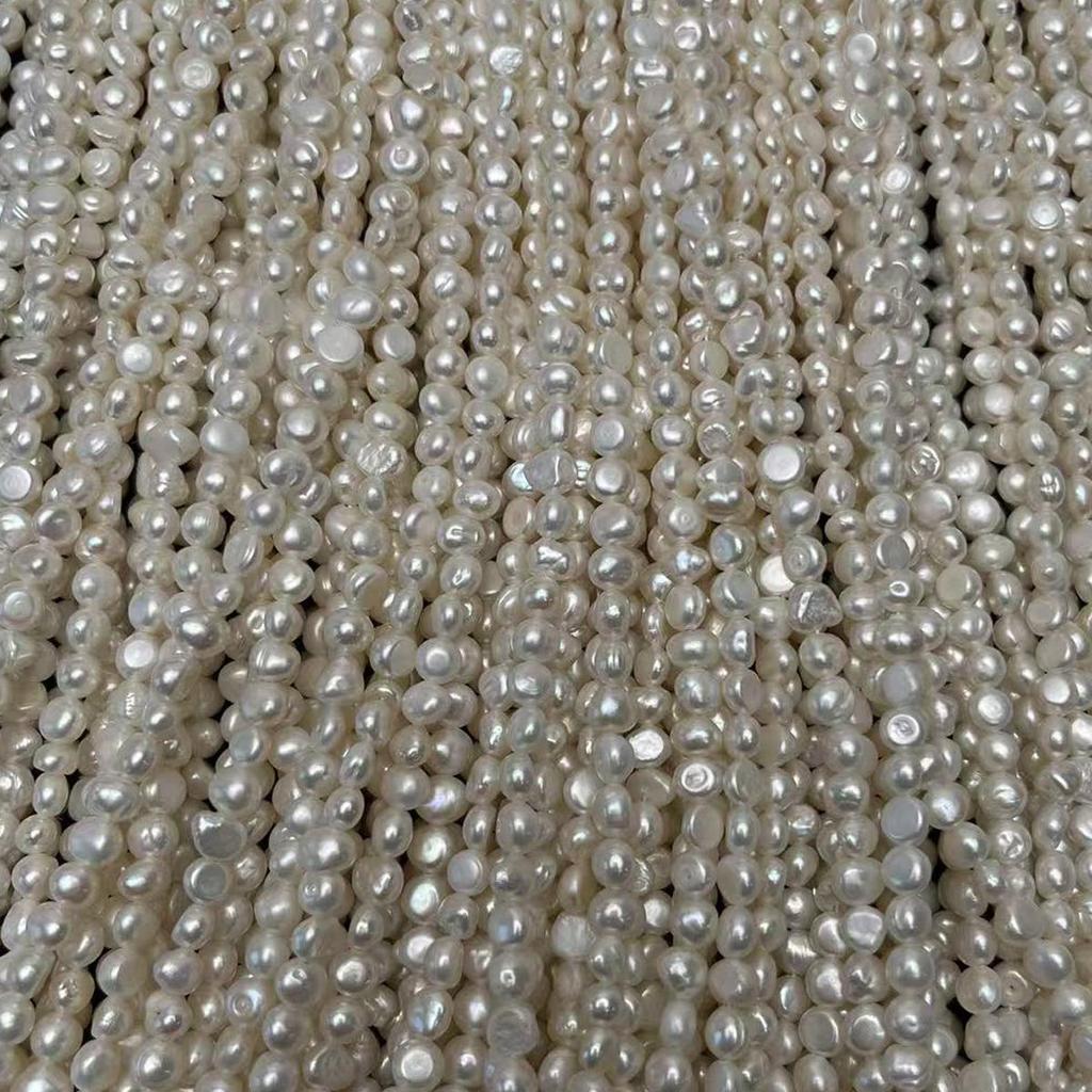 1String, White Natural Freshwater Pearl Beads, 4-5mm, Handmade Nucleus-free Baroque Pearl Beads for Jewelry Making DIY, Mother's Day Gifts Bulk 36cm
