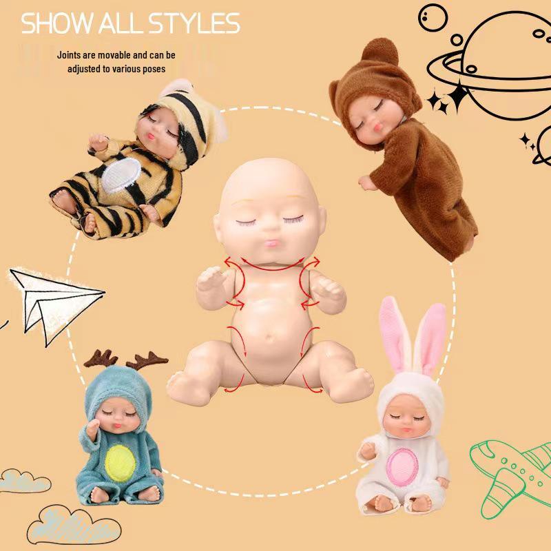 Miniature Sleeping Reborn Doll PVC Vinyl Kids Toy Gift Box