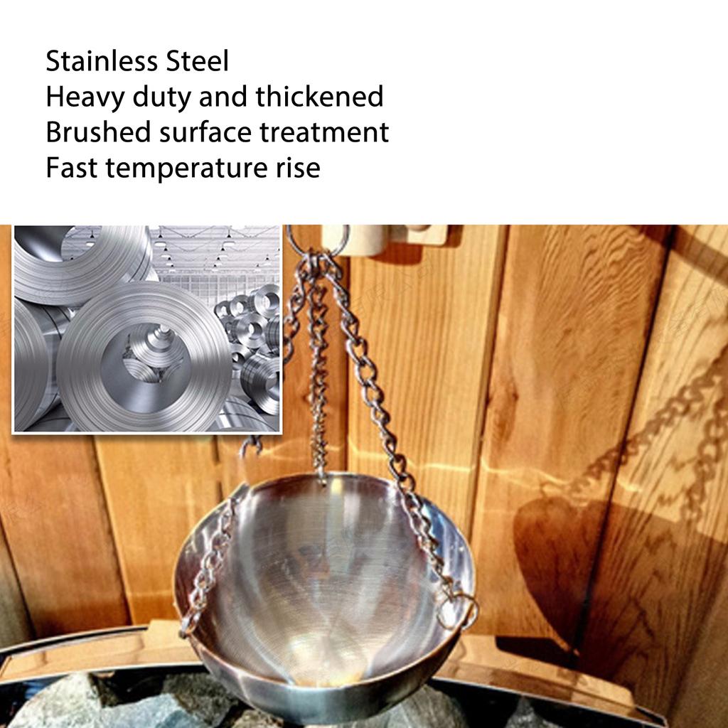 Sauna Essential Oil Holder Round Stainless Steel Sauna Aroma Oil Bowl Cup Essential Oil Fragrance Diffuser for Spa 4.7in
