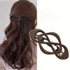 Stylish Hollow Metal Hair Clip with Princess Ponytail Spring Barrette for Back of Head