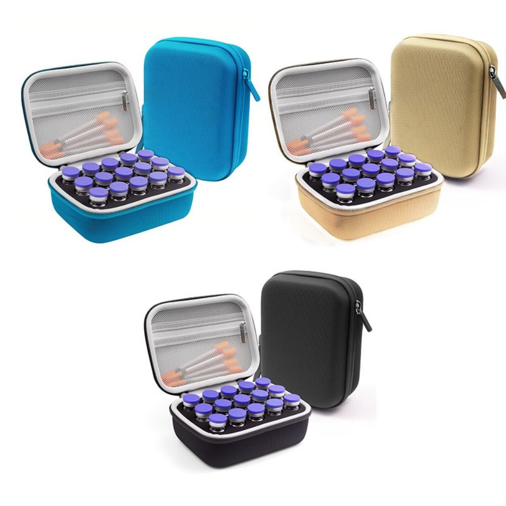 15 Slot Insulin Storage Box Waterproof Large Capacity Insulin Vials Case 10ML Vials Wear-resistant Essentials Oil Case Travel