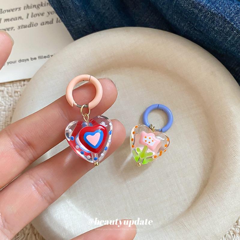 Small Fresh Drop Oil Glazed Love Ear Buckle Dopamine Sweet Personality Temperament Earrings Design Sense Niche Earrings Women