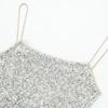Elegant Sequin Suspender Dress with High Waist A-line Skirt