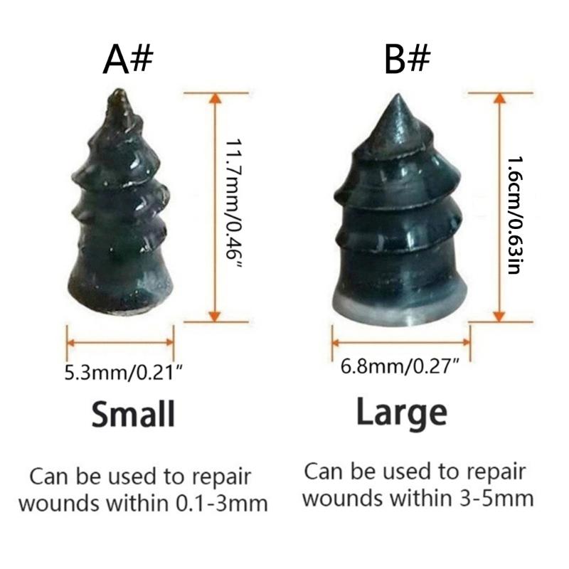 20/40pcs Vacuum Car Tyre Repair Rubber Nail Set Universal Tire Screw Tubeless Repair Tools Accessories for Motorcycle Truck