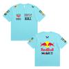 Red Bull Heren Dames F1 Raceteam T‑shirt, Zomer Korte Mouw Katoenen T‑shirt, Voor en Achter Print Casual Los Sport Topje, Meerkleurig