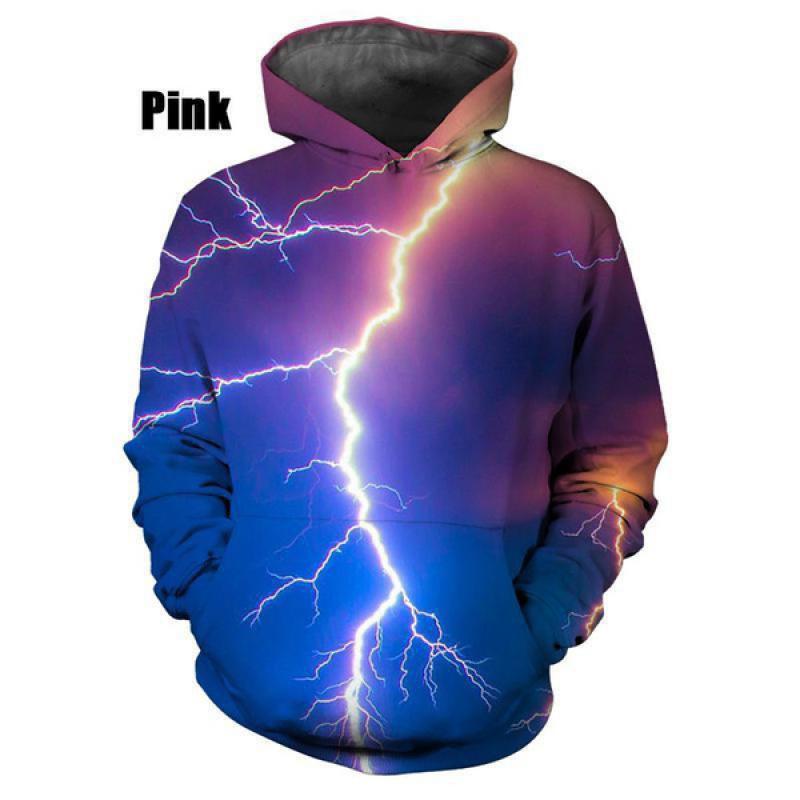 Hot Sale 3D Lightning Hoodie Men Women Casual Sweatshirts Tops Cool Long Sleeve Pullover Print Harajuku Streetwear Hoodies
