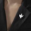 Teamer Friedenstaube Edelstahl Brosche für Damen Herren Vogel Tier Hemd Anzug Abzeichen Anstecknadel Zubehör Geburtstagsgeschenk Großhandel