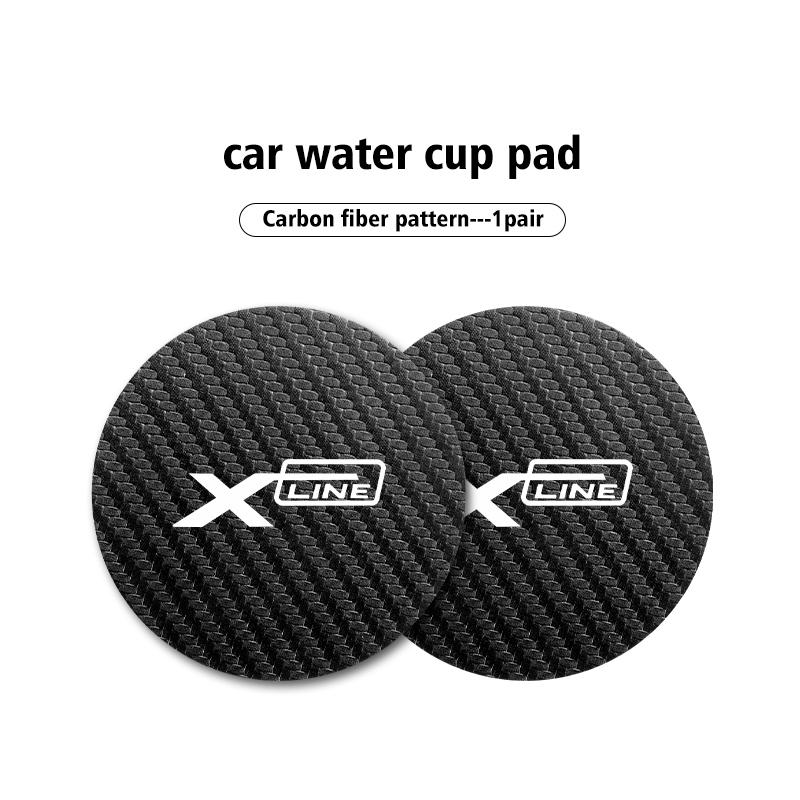 CAFHF1 Set of 2 Leather Coasters Anti-Noise Water Coaster Pads for Kia Ceed Sportage Rio K5 K2 Optima Cerato Proceed Venga