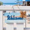 Yangyizhi Welcome Decorative Sign, Wooden Mediterranean Retro Style Wall Mounted Door Sign for Indoor Outdoor Use