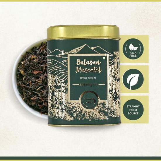 Tea And Twigs | Darjeeling Schwarztee - 100 Gramm | Balasun Muskatell | (Qualität- FTGFOP1) | Balasun Garden Zweiter Aufguss Chai Patti | Single Origin