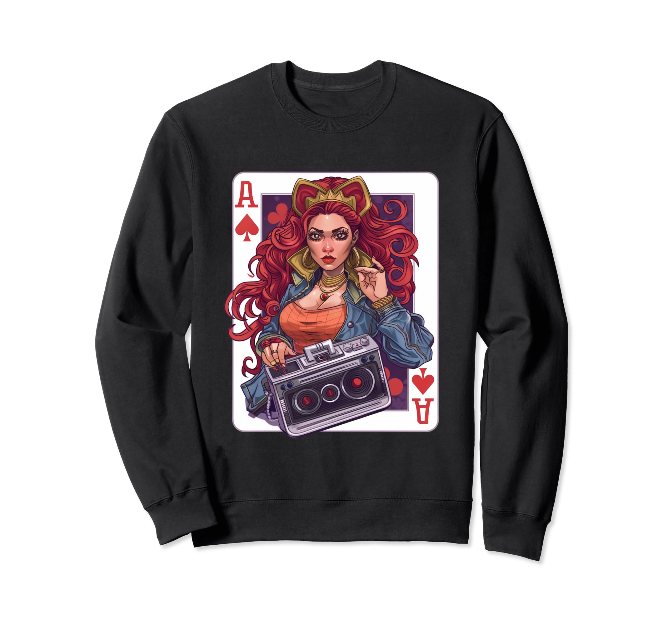 

Ace Vixen Spades Card Game Queen Sweatshirt