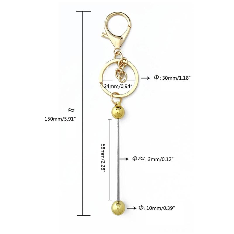 Metal Beaded Keys Chain Gradual Color Diy Beaded Stainless Steel Keychain Can Hang Cutlery Bottle Opener Wine Stopper