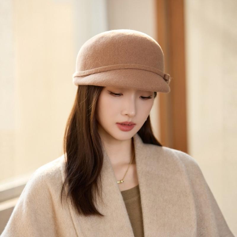 Wolle Mutter Fischerhut Damen Herbst und Winter Französisch Elegant Retro Kleiner Duftender Beckenhut