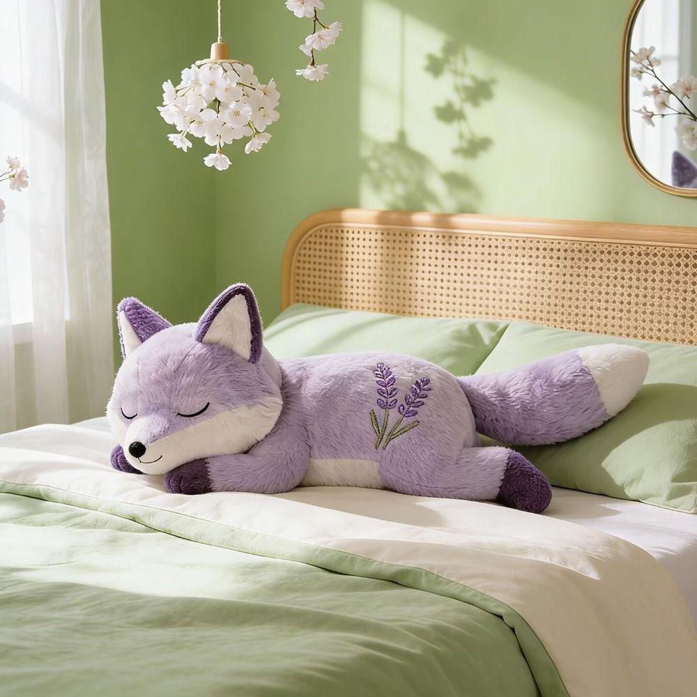 Plush Animal Body Pillow Lavender Embroidery Animal Cushion Doll Toys  For Women