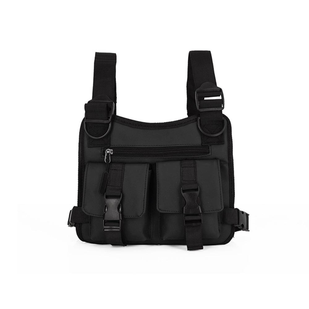 Unisex Chest Bag Multi-pockets Hip Hop Streetwear Lightweight Running Vest Backpacks  Phone Storage