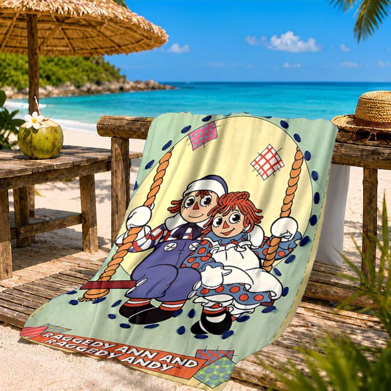 Raggedy Ann And Andy Adventure Beach Towel, Quick-drying, Easy to Care for, Suitable for Both Fitness and Beach Vacations,Sports Essential