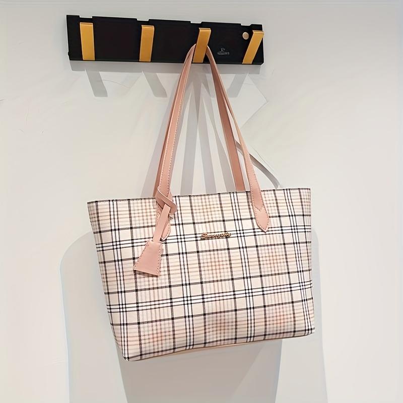 

Line Pattern Handbag, Shoulder Strap with Small Card Bag, Storage Laptop Bag, Multi-Functional Business Style, Women S Shopping Bag Shoulder Bag