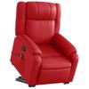 Recliner Chair with Lift Function Red Artificial Leather