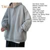 Fall Spring Men Hoodie Half Zipper Hooded Pockets Long Sleeves Loose Elastic Cuff Pure Color Pullover Thick Warm Daily Wear Top