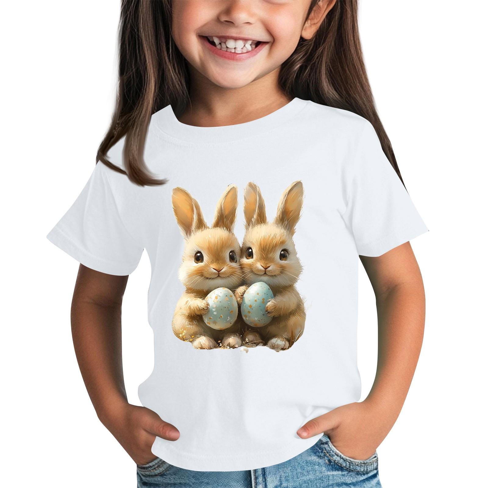 

Детская футболка с коротким рукавом и принтом животных, повседневный топ 160 белый