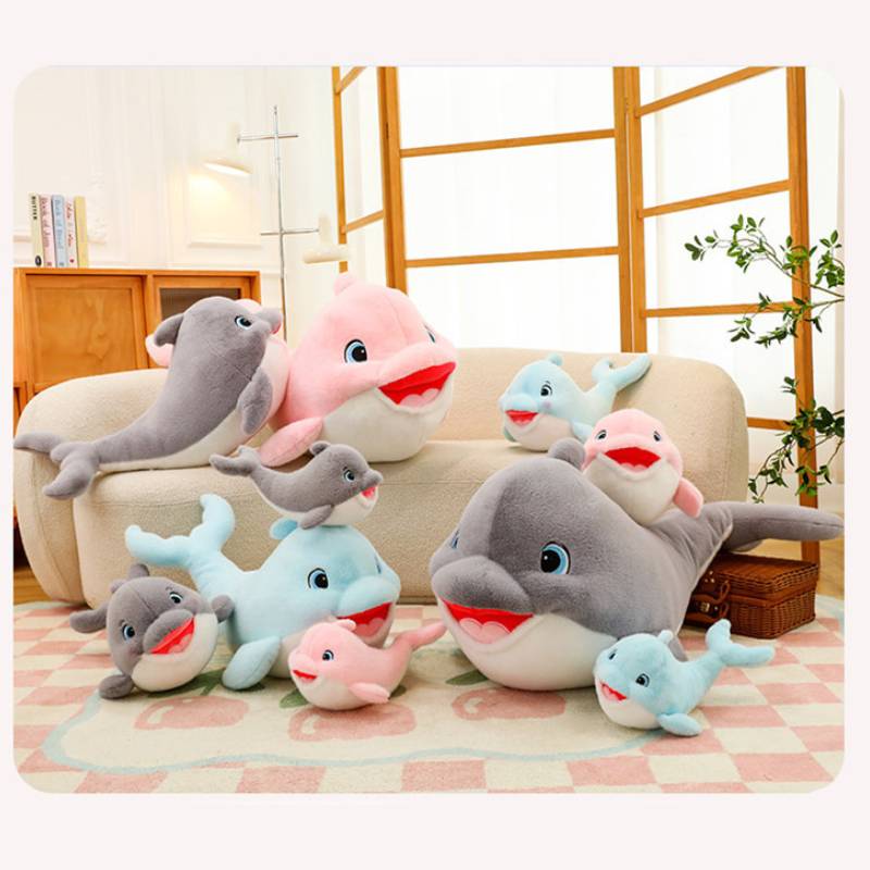 Cartoon Plush Dolphin Toy Sofa Cushion Children Marine Animal Doll Home Decor