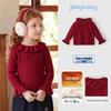JELLYBABY French-Style Ruffled Collar Girl's Pullover Sweater