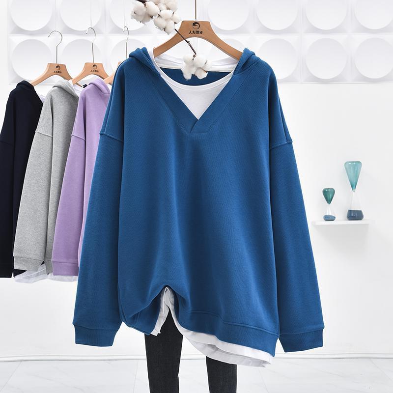 Damenmode Lässig Farbblock-Print Langarm Kapuzenpullover & Sweatshirts