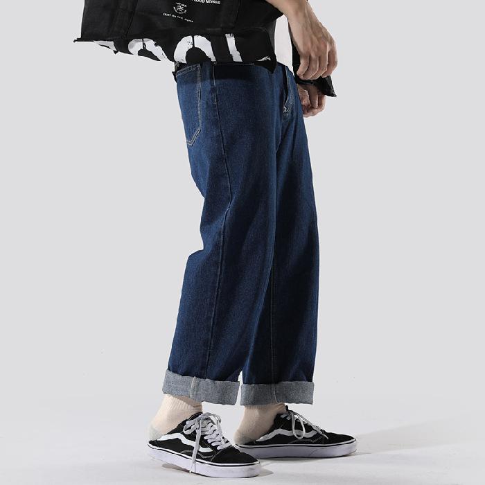 Wide Leg Pants  Dark Blue Jeans  Pants for Men  Baggy Jeans Loose Straight Trousers