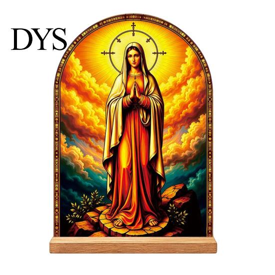 Exquisite Acrylic Table Centerpiece Catholic Statue Ornament, Tabletop Centerpiece, Freestanding Christian Unique Office Desk Accessories Religious