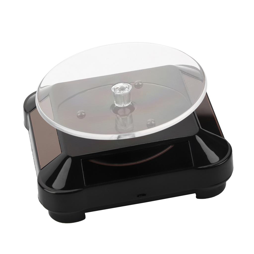 Solar Showcase 360 Degrees Rotating Turntable Watch Phone Jewelry Display Stand LED Light