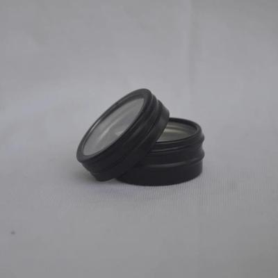 100 stuks 10 ml Zwart Aluminium potje 10 g Metalen Aluminium Blikje Container Doorzichtig Venster Zwarte Cosmetische Containers Nagellak Opbergpotje