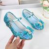 2025 New Girls' Princess Crystal Shoes with Square Heel - Inspired by Elsa & Anna