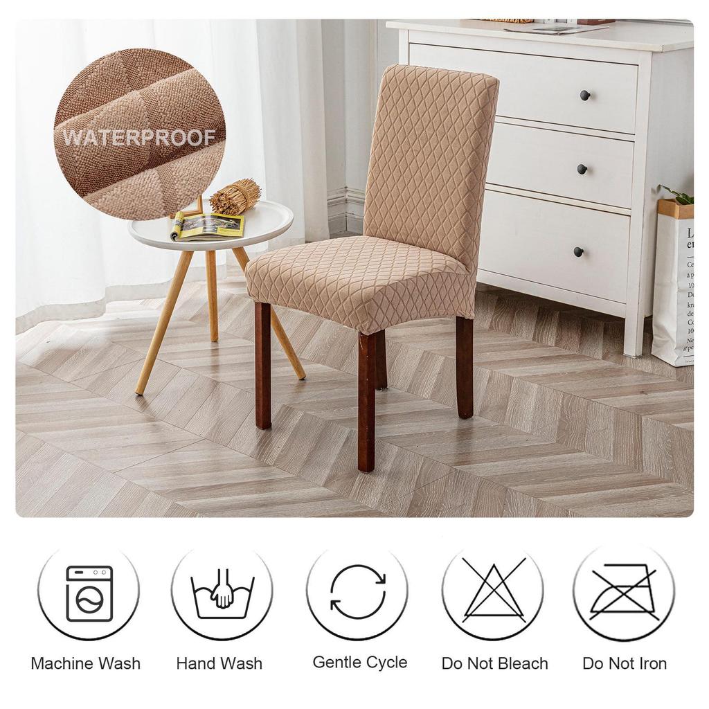 Waterproof Parallelogram Jacquard Dining Chair Cover