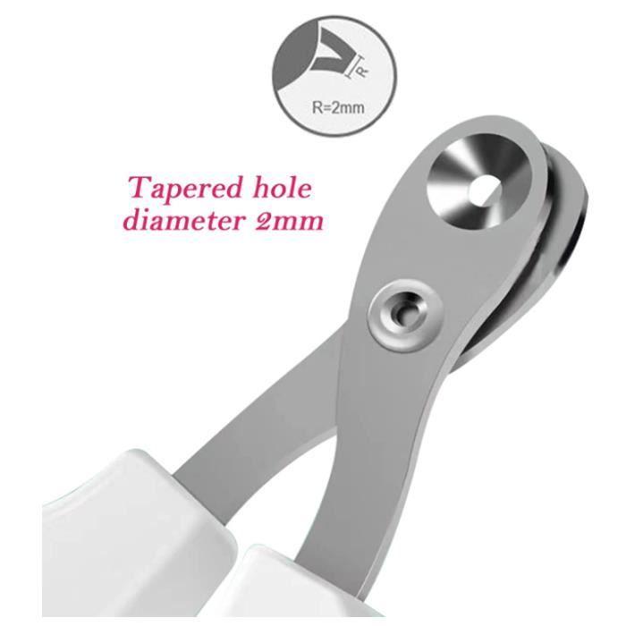 Coupe Ongles - Acier Inoxydable - Ergonomique - 2mm Trou Conique