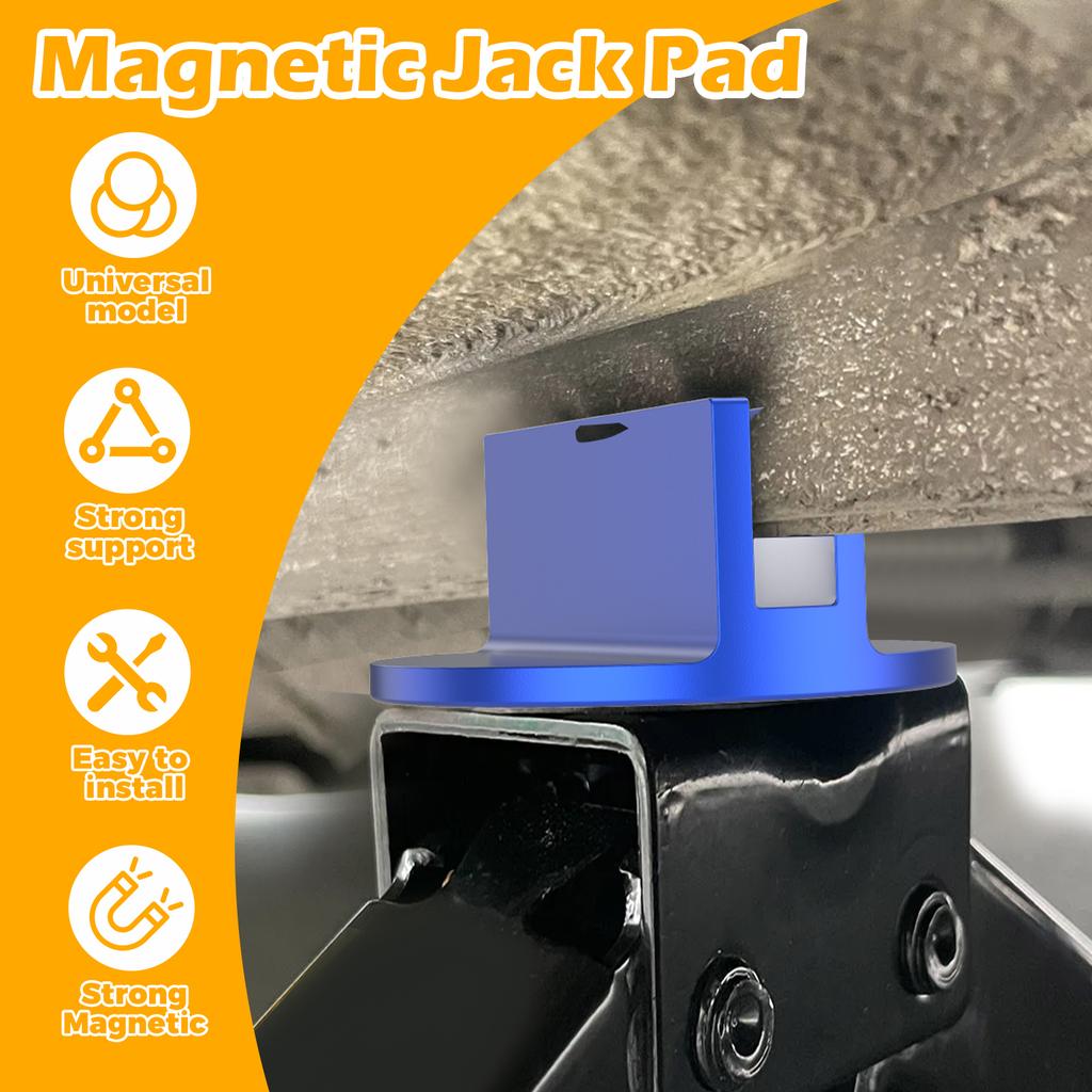 2PCS Magnetic Pinch Weld Jack Pad Universal Aluminium Profile Grooved Jack Adapter Stable and Nonslip for Most Model Automobile