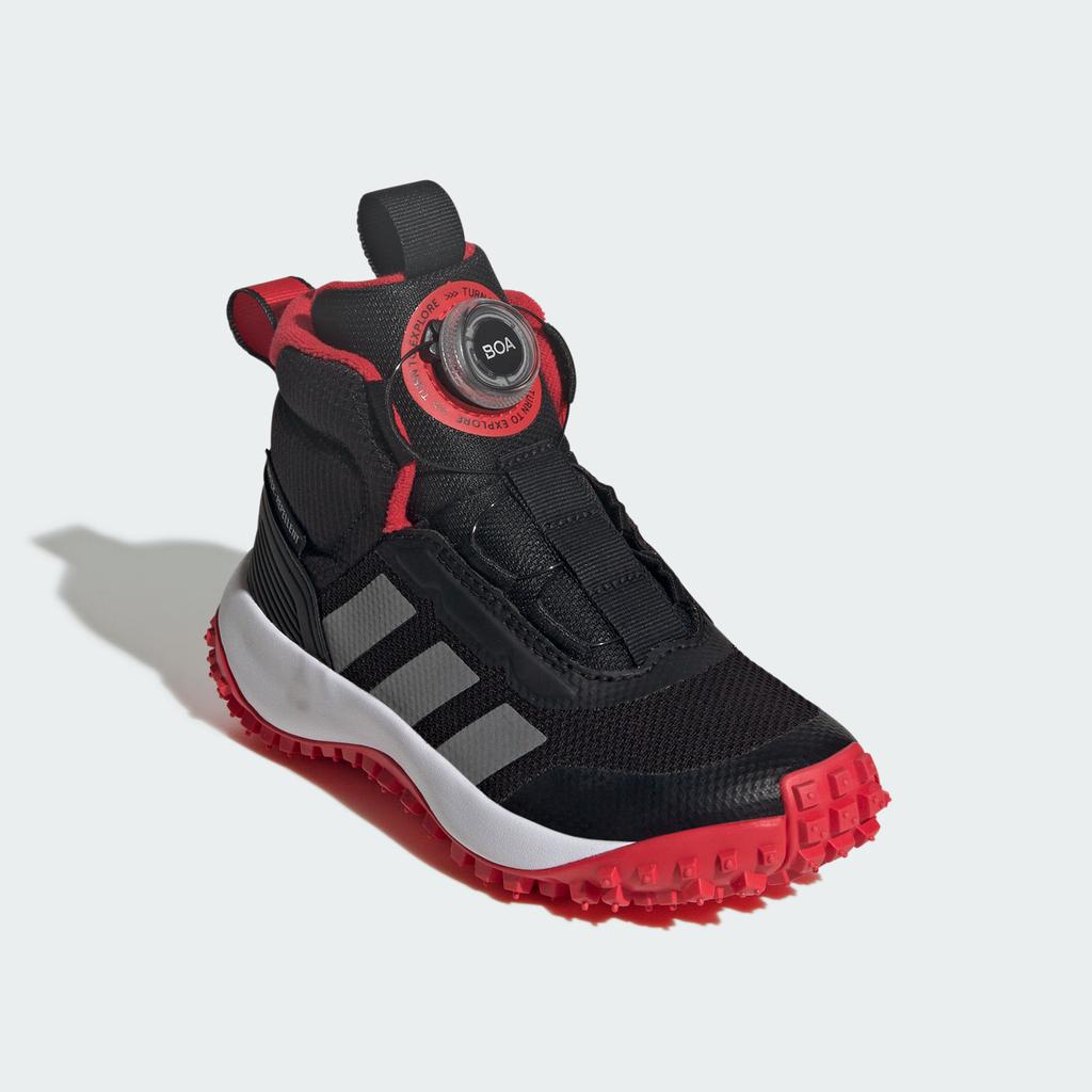 adidas Fortatrail Mid Top Casual Shoes Black Gray Red Kids'