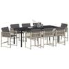 Garden Dining Set 9 pcs Light Grey Poly Rattan