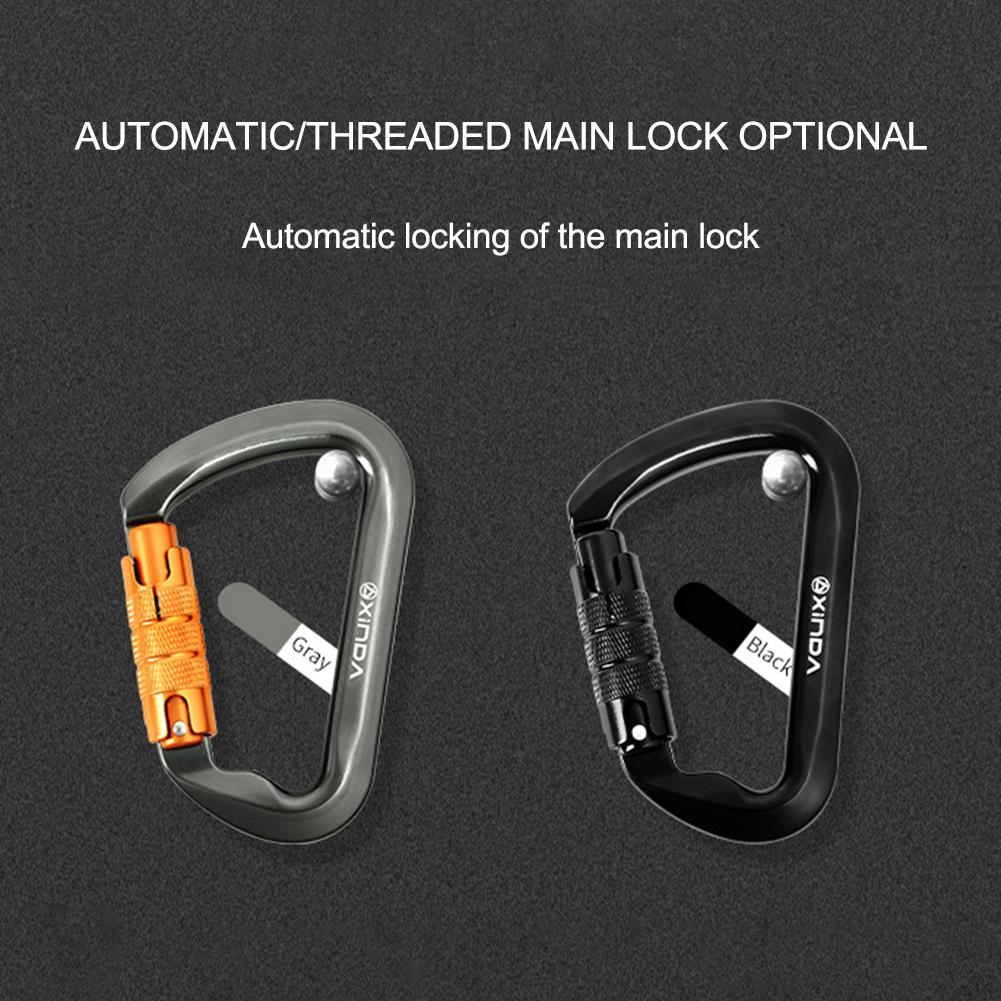 30kN Locking Carabiner Heavy Duty Rock Climbing Carabiner Mountain Caribiniers for Rock Climbing Rappelling and Mountaineering