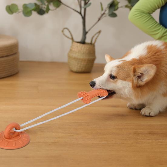 Suction Cup Dog Rope Toy Interactive Dog Chew Toy Tug-of-War Teeth Cleaning Toy for Puppy Teething Dogs Boredom Relief