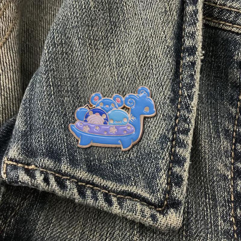 Anime Blue Enamel Pin Lapel Pins for Backpacks Badges Cartoon Brooch for Clothes Jewelry Gifts for Friends