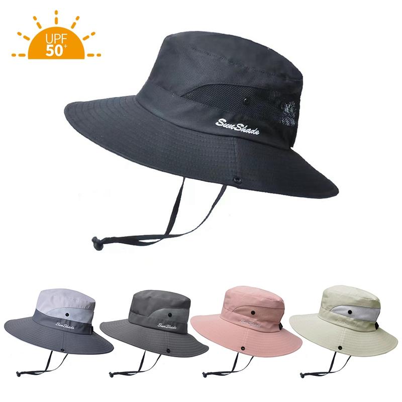 Summer Outdoor Bucket Hiking Hat Fishman Caps UV Protection Wide Brim Bucket Hat for Man Woman Climbing Hiking Fishing Beach Cap