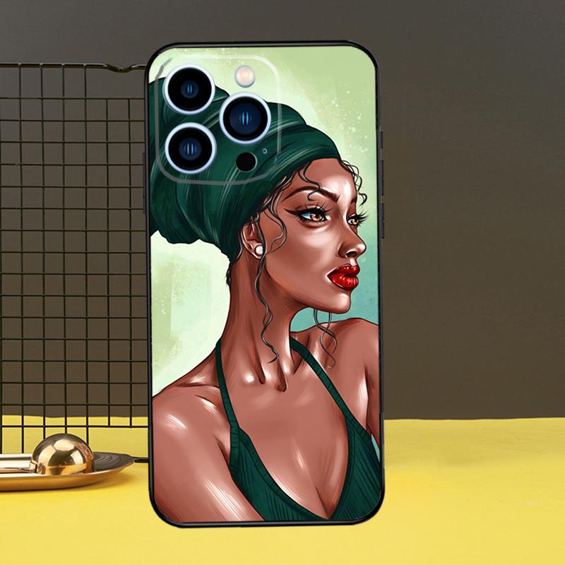 Beautiful Black Afro Girl Funda For iPhone 12 13 Mini 11 14 16 15 Pro Max XS X XR 7 8 14 16 15 Plus Phone Case