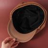 Casual Women's Beret Autumn Winter Painter Hat Fashion Pu Leather Beret  Girl